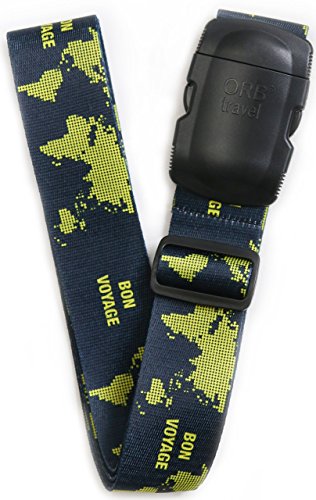 ORB Travel - LS323-L-Neon Earth - La Correa de maleta de diseñador 2m x 5cm Verde