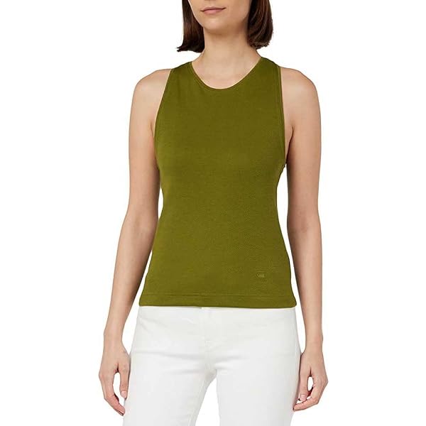 T-Shirt G-Star Donna Waffle Slim Granddad Top - Cotone Morbido, Design Moderno, Vestibilità Slim