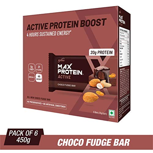RiteBite Max Protein Active Choco Fudge Bars 450g Pack of 6 (75g x 6) RS.306 (54.00% Off) - Amazon RiteBite Max Protein Active Choco Fudge Bars 450g Pack of 6 (75g x 6) RS.306 (54.00% Off) - Amazon