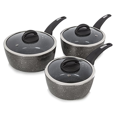 Tower T81212 Cerastone Forged Pan Set with Non Stick inner Coating, 3-Piece, Graphite