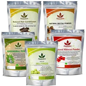 Havintha Amla, Reetha, Shikakai, Bhringraj and Hibiscus powder for Hair care- Each 50 gm (Combo Pack of 5)