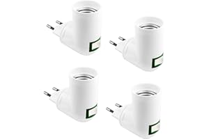 ZHIQIN 4 Piezas Portalámparas E27 con interruptor AC 230V Casquillo con Enchufe,Adaptador de Bombilla con Enchufe E27 para Luz de Cocina,Luz Pared Interior, Basi de Bombilla LED