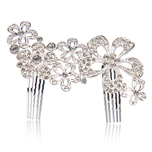 AlicePub Wedding Side Hair Comb Crystal Headpiece Bridal Bridesmaid Accessory