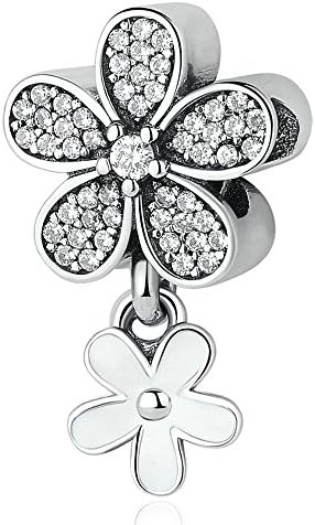 BAKCCI 2017 European Spring Fashion 925 Sterling Silver Dazzling Daisy Duo Beads Charm Fits for Pandora Bracelet DIY Jewelry