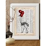 Kunstdrucke Dinosauriern, Reptilien auf Antike Buchseite,#DE016