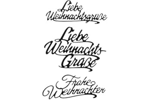 ‎IDEEN MIT HERZ Ideen mit Herz Stanzschablonen, Wünsche & Gratulationen 8, 3cm bis 8,1cm, 3 Stück | Schriftzüge, Schriften, Weihnachten | Schablonen zum Gestalten von Grußkarten, Geschenken und vieles mehr