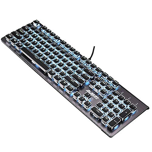 Preisvergleich Produktbild ILkeyko Mechanische Gaming-Tastatur Blauer Schalter / Schwarzer Schalter Float Keycap Metal Wire Drawing Prozess Panel mit Hintergrundbeleuchtung für Game Player