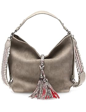 TAMARIS TANJA Damen Handtasche, Hobo Bag, Henkeltasche, 40x32x14 cm (B x H x T), 2 Farben: braun comb. oder pepper...
