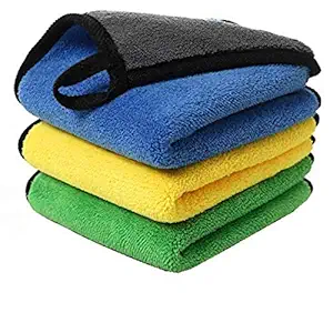 Autokaar Ultra Premium, Heavy, Double Side Microfibre Cleaning|Dusting Cloth for Car, Home, Office - 800 GSM (40 x 40 cm, Pack of 3)