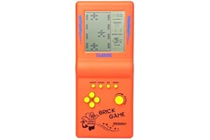 HLF 3,5 Pouces Grand écran Brique Console de Jeu Bloc de Construction Jeu de Course / Jeu de réservoir intégré 23 Jeux Classiques Puzzle nostalgique (Orange)