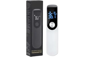 LVOZIZE Forehead Thermometer for Adults and Kids, No Touch Infrared Digital With Fever Alarm, ℃ / ℉, Instant Reading, Temperature (White)