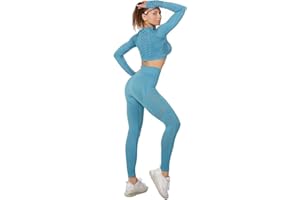 Jamron Donna Set di Abbigliamento Yoga Top Corto+Ghette 2PCS/3PCS Tuta Sportiva Palestra Fitness Activewear