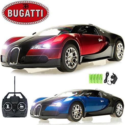 Comtechlogic® CM-2121 Official Licensed 1:14 Bugatti Veyron Radio Controlled RC Electric Rechargeable Car - Ready To Run EP RTR - RED