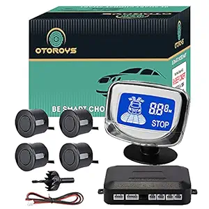 OTOROYS (6 Months Warranty) Car Reverse Parking Sensor with LED Display, Buzzer and Ultrasonic Reverse Parking Auto Radar Detectors (Black)