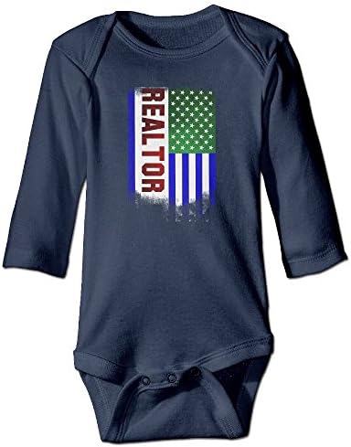 Yesgoodie Realtor Flag Thin Blu Line Baby Onesies Long Sleeve For Unisex Boys Girls 100% Cotton 18 Months