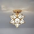 Mengjay Modern Chandelier Ceiling Light,Flush Mount Ceiling Lamp,Star Design Lighting Fixture Retro Nordic Style for Children's Room Living Room Bedroom Office Dining Room (Gold)
