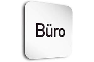 Türschilder24 Aluminium- Türschild • "Büro - Büroschild" • In der Größe 150 x 150mm • Besonderheit: unsichtbare 5mm Abstandhalter verleihen dem Türschild einen exklusiven schwebe Effekt