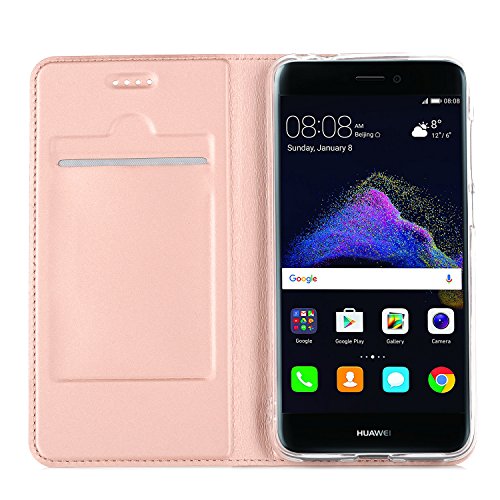 Huawei P8 lite 2017 Hülle,IVSO Hohe Qualität Advanced Shock Absorption Technology Case Folio Tasche Cover für Huawei P8 lite 2017 Smartphone (Rose Gold) - 3