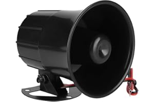 DIOCHE Sirena eléctrica con cable para sirena para sistema de protección de seguridad para interiores y exteriores Alarma fuerte 110dB DC 12V con soporte (no se puede trabajar solo)