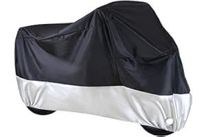 ANFTOP Funda para Moto Scooter Impermeable 210D Espeso Tela los Agujeros Funda Protector Cubierta de Moto/Motocicleta Resistente al Agua A Prueba de UV,Tamaño XL