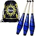 Produktbild BEACH Jonglierkeulen 3er-Set (Blau) Jonglier Keulen Training Set + Flames N Games Reisetasche! Große Jonglierkeule Set für Kinder & Erwachsene!