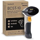 [Upgraded] Inateck 2 in 1 Wireless Bluetooth Barcode Scanner & USB Barcode Reader Bar-code Handscanner Works with iPad, iPhone, Android Phones, Tablets or Computers, Support Up to Win 10, iOS, Mac OS X 10.8.4 or above, Linux