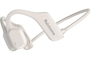 Relxhome RS5 Open-Ear-Kopfhörer Bluetooth 5.2, Luftleitungskopfhörer, kabellose Kopfhörer mit Mikrofon, schweißresistente Sportkopfhörer, Luftleitungskopfhörer für Radfahren, Laufen,Weiß