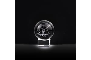 YQ 3D Elk Crystal Ball with Free Clear Stand, Deer Paperweight for Home Office Decor (50mm)