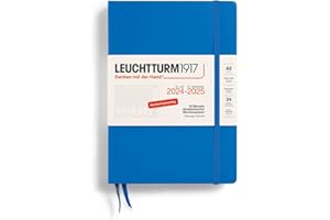 LEUCHTTURM1917 370637 Akademicki planer tygodniowy Medium (A5) 2025, 18 miesięcy 07.2024-12.2025, twarda okładka, Sky, niemiecki