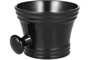 Anself s Herren-Rasierschale aus Kunststoff mit Griff, Seifenbecher, Schüssel, Friseur-Reinigungs-Suppenbecher, Rasierpinsel-Schüssel, männliche Gesichtsreinigungs-Seifenschale für Rasierer, Schwarz