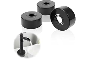 HERKINDNESS Rosette Duscharmatur 3 Größen in 1, 3 Stück 70x30 mm Abdeckrosette Schwarz, Abnehmbar Rosette Duscharmatur, Anpassbare Größe, für Wasserhähne, Heizkörper