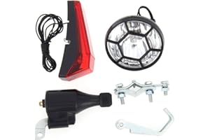 Muzrunq Luces de Dinamo de Bicicleta Configuración de Faros de Bicicleta Bicicletas Dynamos Fehreno Delantero Flight Lights ACCESI con luz de Seguridad de Seguridad LED Trasero Accesorios de Ciclismo