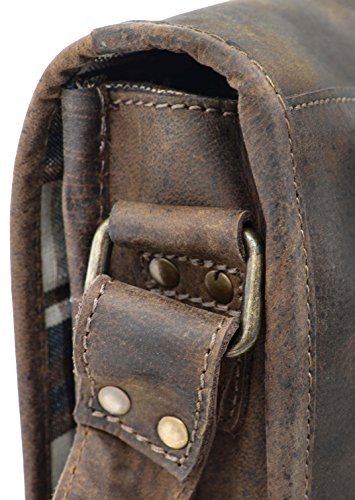 Umh  ngetasche Gusti Leder studio  Fred  Schultertasche Ledertasche Arbeitstasche Unitasche Freizeittasche B  ffelleder Echt Leder Unisex Dunkelbraun 
