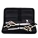 Produktbild KDLD Friseurschere ®Haar Schere Friseur Schere Beruf Frisur Ausrüstung Set Haar Ausdünnung Schere Kamm Clip und Box 6,0 Zoll / 17cm Gold / NWYJR
