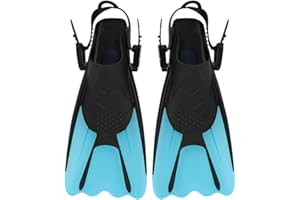 PLLYPE Płetwy do nurkowania, krótkie, regulowane, krótkie, dla mężczyzn, dzieci, do nurkowania, pływania (rozmiar 39-43)