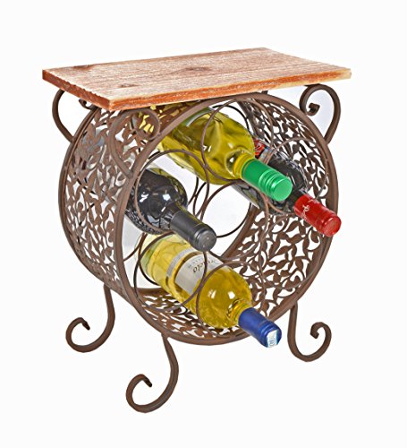 kleines Antik Eisen Weinregal + Holz Flaschenboard Shabby Vintage Look Schrank