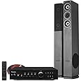 Fenton Floor Standing HiFi Tower Speaker System with AD200B Bluetooth Amplifier - SHFT52B Black