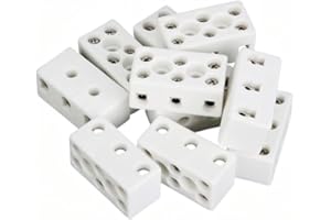 BORDSTRACT Terminales de cerámica, conector de cerámica de alta temperatura 10 piezas de 3 vías 24a para el cable de conexión de energía conector industrial