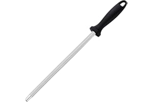 BEWOS 26 CM Honing Steel/Knife Steel,Honing Rod,Knife Steel with Non-Slip Handle, Professional Carbon Steel Sharpening Rod for Home Use,Knife sharpeners Ideal for Kitchen Knives, Japanese Knives