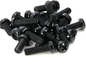 CONPHERON Pernos de Nailon, Tornillos de Máquina de Cabeza Redonda Cruzada de Plástico, Negro Nailon,M8x10 mm,40 pcs