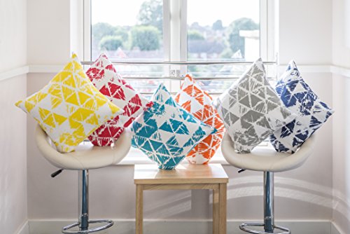 TreeWool®, (2er Pack) Ikat Dreieck Geometrische Design Baumwolle Dekoratives Kissenbezüg (Orange, 40 x 40 cm) - 7