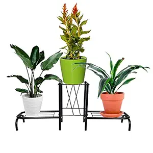 D&V ENGINEERING - Creative in innovation Metal Pot Stand, Black, 85cm-Wide,33cm-Height , 1 Piece