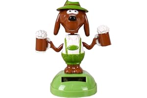 Krx Jouet De Danse à énergie Solaire Bière Chien Oy Voiture Tableau De Bord Ornements Figurines Décoration De Véhicule Bureau à Domicile Ornements De Bureau