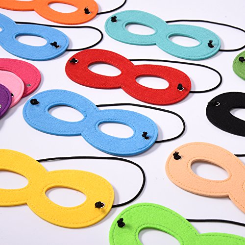 Blulu 16 Stück Superhero Masken Filz Masken Masken Aaugenmaske Halbmasken Party Masken mit Elastischen Seil für Party - 4