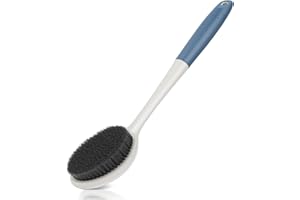 surlees Back Brush for Shower for Men & Women 17" | Body Brush for Wet & Dry Brushing | Exfoliating Body Scrubber & Back Scrubber | Shower Brush with Long Handle for Cellulite & Acne