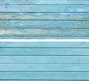 SAVIAURA 1 Sheet 2 in 1 Photography Backdrop 3D Flat Lay Tabletop Double-Sided 34x21 Photo Background PVC Wrinkle-Free for Small Products Food, Cosmetics Shoot (#7- Blue Wood Plank Pattern)