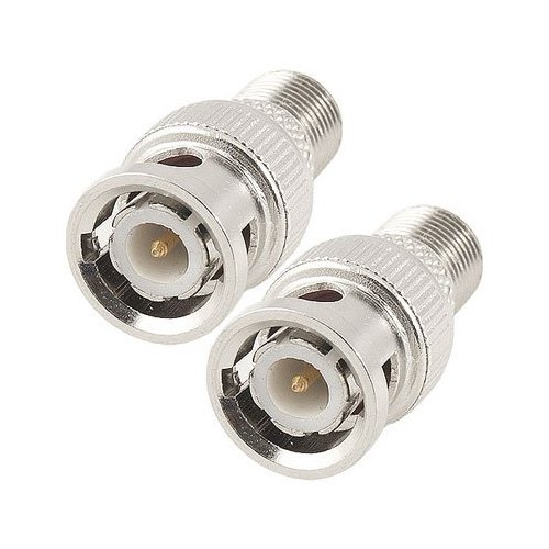 SODIAL (R) BNC-Stecker auf F-Typ-Buchse TV-Adapter HF-Coax-Anschluss 2 Stueck