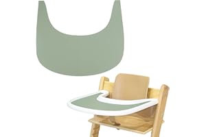 LLHQAMT High Chair Place Mat, Durable High Chair Place Mat Silicone, Clean and Hygienic, for Tripp Trapp High Chair Accessories, Fits Tripp Trapp High Chair Tray (Green)