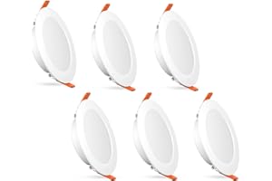 paul russells Bathroom Spot Lights Ceiling, 6W LED Round Panels 3 CCT Light, 600LM, 3000K,4000K,6500K, Led Downlights spotlights for Ceiling, Panel Lighting (Non-Dimmable), 6 Pack