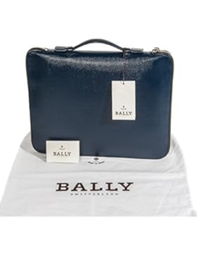 Bally Herren’s Dunkelblau Glänzend Texturierte Leder Aktentasche Handtasche